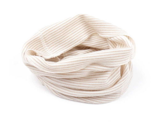 Lilano - Organic Schlauchschal Wolle-Seide Ringel Sand