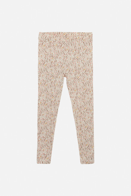 Hust&Claire - Ludo Leggings Bambus Blümchen Wheat melange