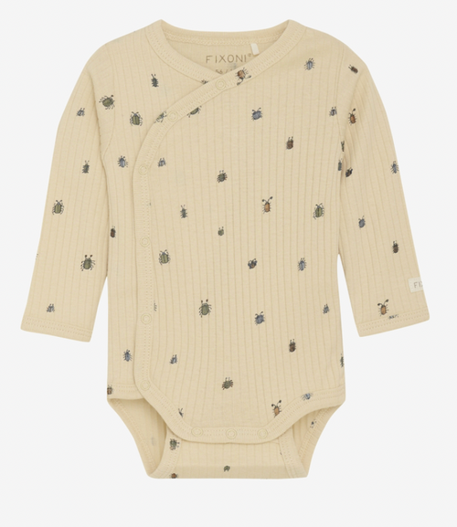 Enfant - Organic Wickelbody Langarm Rippe Käfer