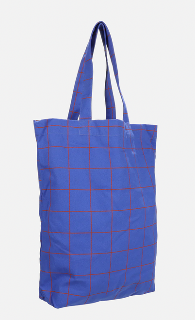 Kado Design - Tragetasche Baumwolle Karo Olympic Blue