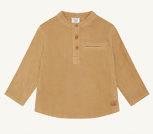 Hust&Claire - Organic Musselinhemd langarm Sand