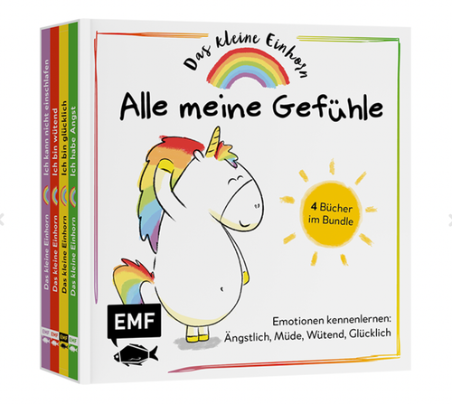 Bücher Bundle „Das kleine Einhorn: Alle meine Gefühle“ Emotionen Kennenlernen: Ängstlich, Müde, Wütend, Glücklich"