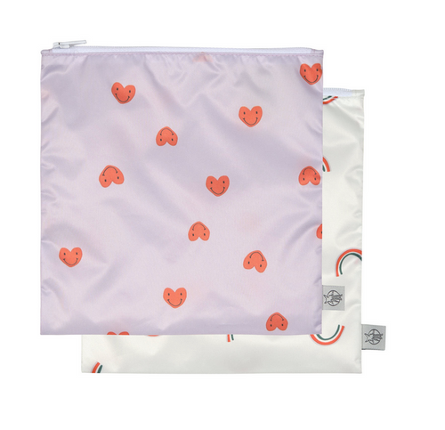 Lässig - Snack Bag Happy Rascals Heart Lavender 2er Pack