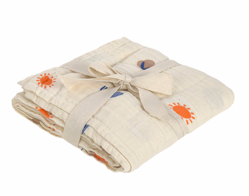 Lässig - Organic Swaddle Musselindecke XL 120x120 Blossom Nature