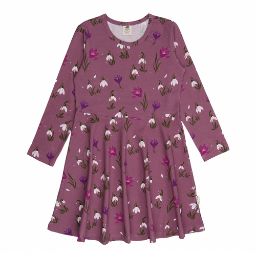 Walkiddy - Organic Kleid langarm mit Tellerrock Snowdrops