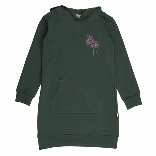 Walkiddy - Organic Hoodykleid Snowdrops grün