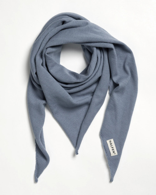 Halfen - Organic Dreieckstuch groß Merinowolle Rauchblau