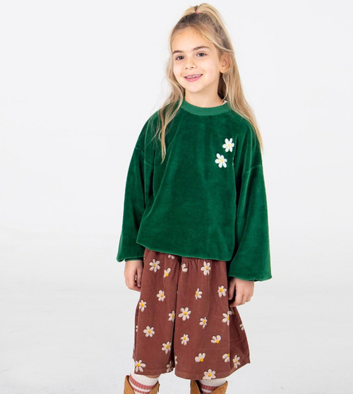 Lötiekids - Organic Nicky Pullover Gänseblümchen grün
