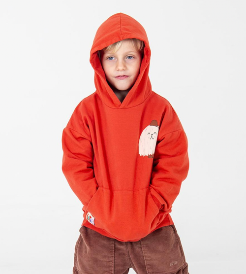 Lötiekids - Organic Hoodie Little Monster rot
