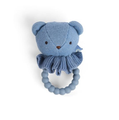 Smallstuff - Silikon Greifling mit Rassel Bär blau