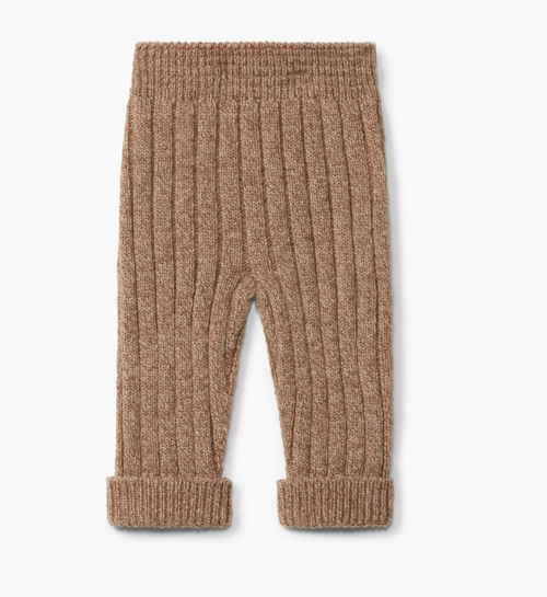 Wedoble - Organic Merinostrick Hose Rippe Calca Canelada Taupe