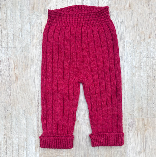 Wedoble - Organic Merinostrick Hose Rippe Calca Canelada Dunkelrot