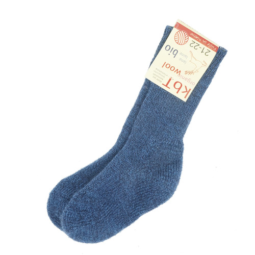 HirschNatur - Extra dicke Socke mit Plüschsohle 100% Schurwolle KbT tweedmarine