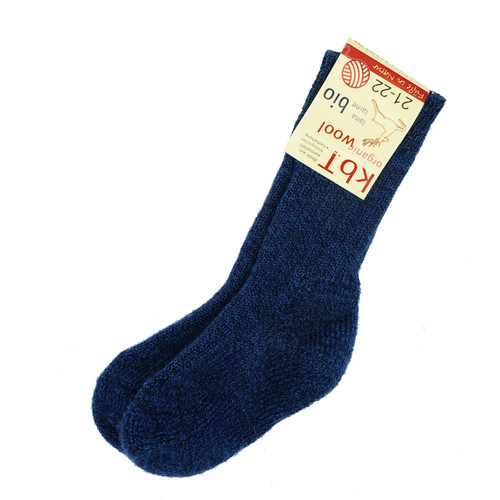 HirschNatur - Extra dicke Socke mit Plüschsohle 100% Schurwolle KbT marine
