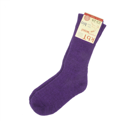 HirschNatur - Extra dicke Socke mit Plüschsohle 100% Schurwolle KbT lila