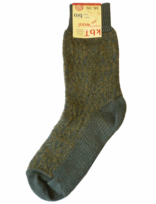 HirschNatur - Norweger Sternemuster reine Wolle kbT khaki/oliv