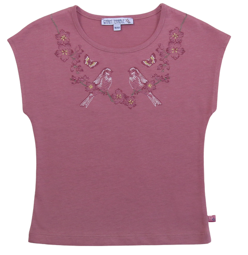 Enfant Terrible Top mit Stickerei altrosa