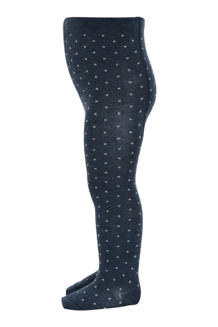 MP - Strupfhose Wolle Marine Pünktchen