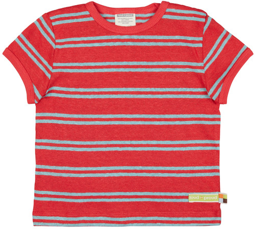 Loud+Proud T-Shirt leinen Streifen chilli