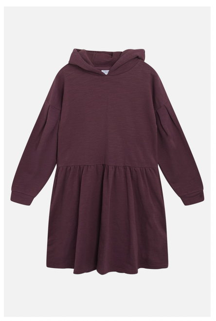 Sweatkleid mit Kapuze Pflaume Hust&Claire