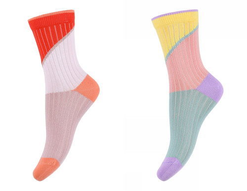 Socken Baumwolle Block zwei Farben
