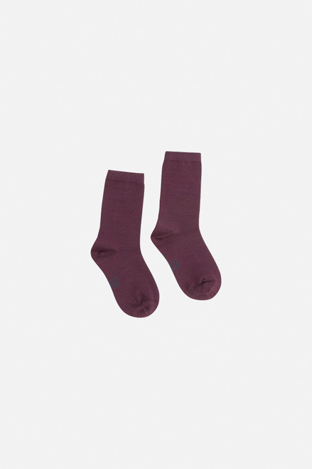 Socken Wolle-Bambus bordeaux Hust&Claire