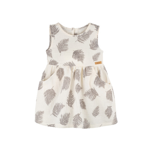 Musselin Kleid Palmenblatt creme Pure Pure