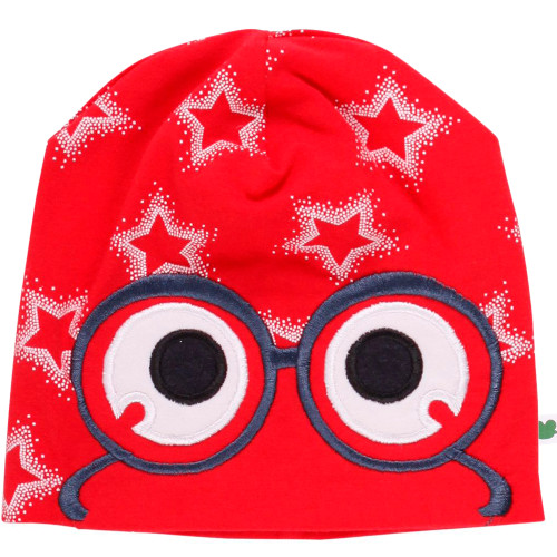 Star Peep Beanie mit Augen rot von Fred´s World by Green Cotton