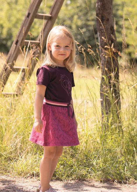 Enfant Terrible T-Shirt cassis mit Pferdestickerei