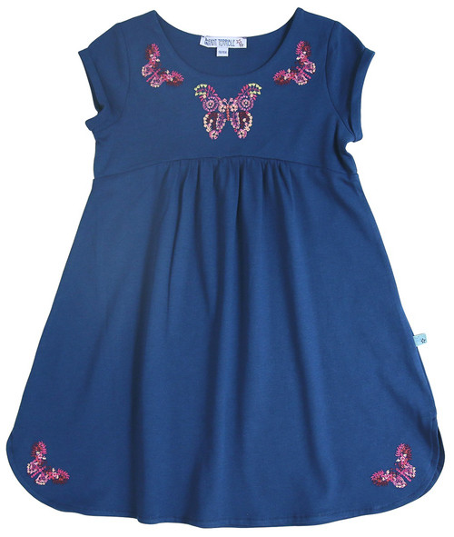 Kleid kurzarm mit Stickerei marine Enfant Terrible