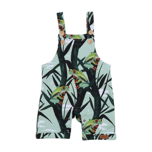 Walkiddy Romper Latzhose Red eyed tree frog