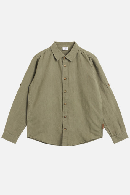 Hemd Leinen Khaki Hust&Claire