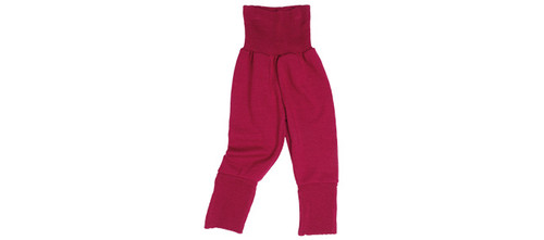 Nabelbundhose Wolle-Seide Frottee beere Reiff
