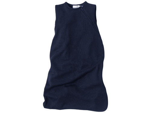 Schlafsack Wolle-Seide Frottee Marine ohne Arm Reiff
