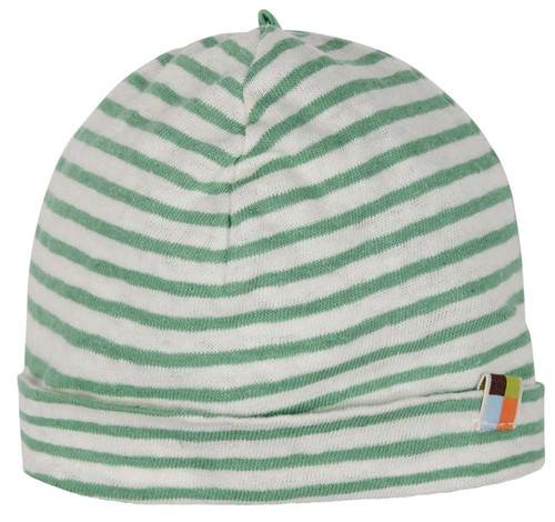 Beanie Leinen Streifen bamboo Natur Loud+Proud