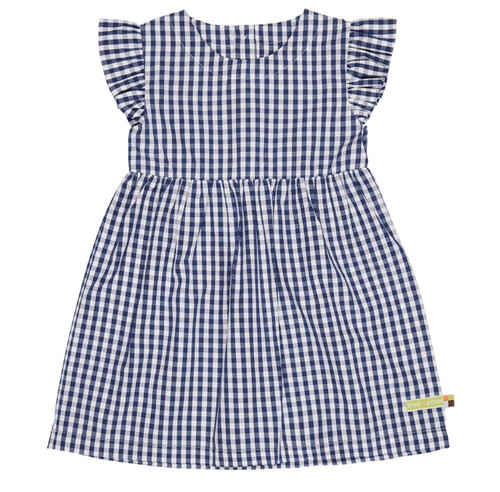 Kleid kurzarm Vichy Karo Loud+Proud ultramarin