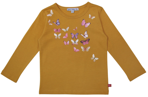 Enfant Terrible - Shirt Schmetterlingsdruck ocker