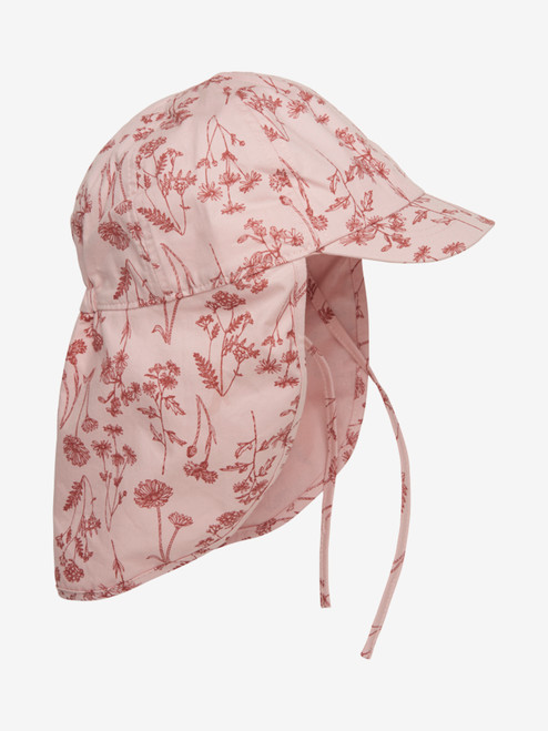Sommermütze mit Schirm und Nackenschutz rosa mit Blumen von Enfant