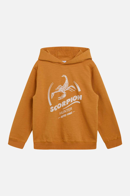 Sweat Pullover mit Kapuze gelb Skorpion Druck von Hust&Claire