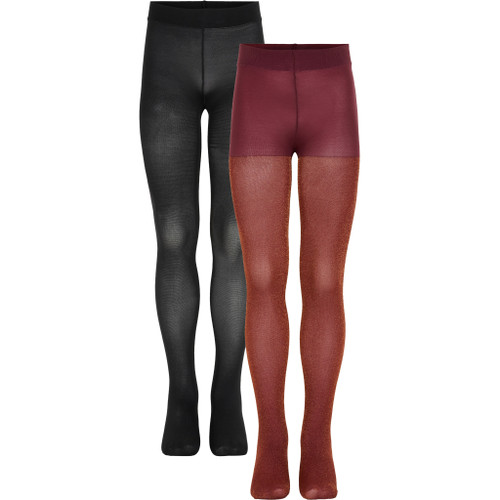 Dünne Strumpfhose mit Glitzereffekt in 2 Farben rot und schwarz The New
