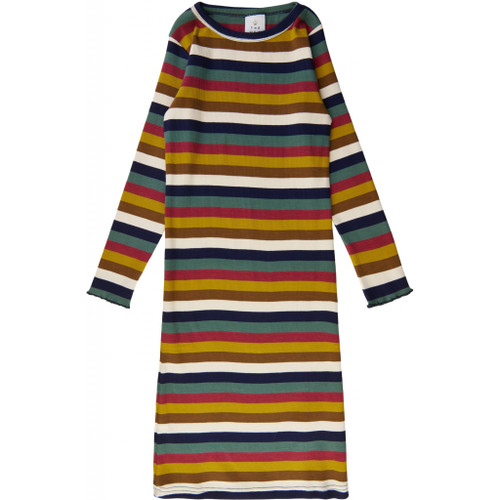 Ripp-Kleid Streifenmuster bunt langarm von The New