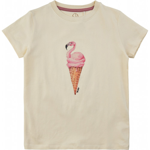 T-Shirt creme mit Eis Flamingo von The New