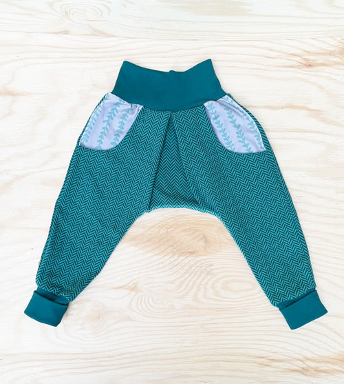 Kiezkinder - Mitwachshose Fischgräte Jacquard Smaragd