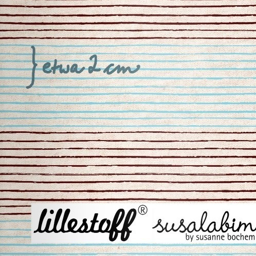 Jersey Lillestoff mini streifen braun türkis