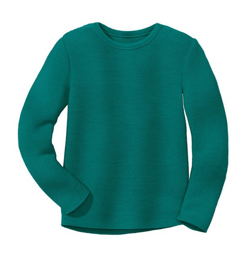 Disana Linksstrick Pullover Merinowolle pacific