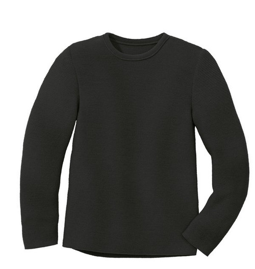 Disana Pullover Merinowolle Linksstrick anthrazit