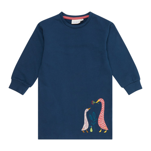 Sense Organics Kleid Sweatkleid marine LAI Navy mit Applikation