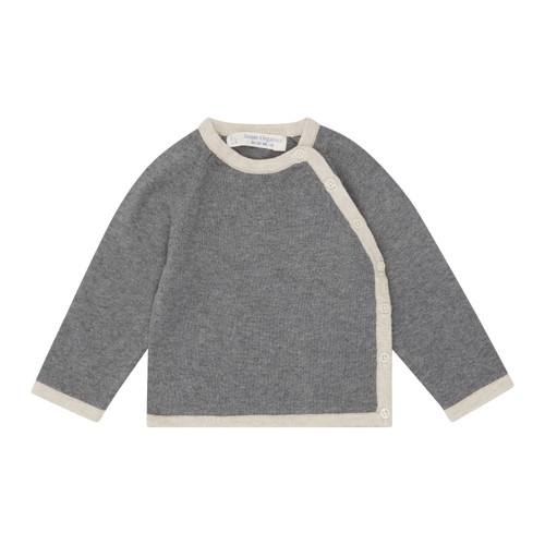Babyjäckchen Wickeljäckchen Strick grau sense organics