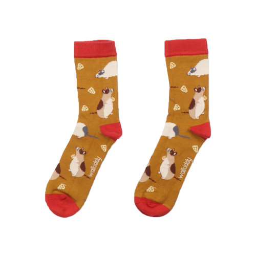 Walkiddy Socken Playful Mouses Maus gelb