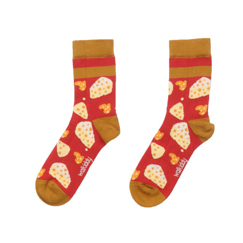Walkiddy Socken Playful Mouses Käse rot